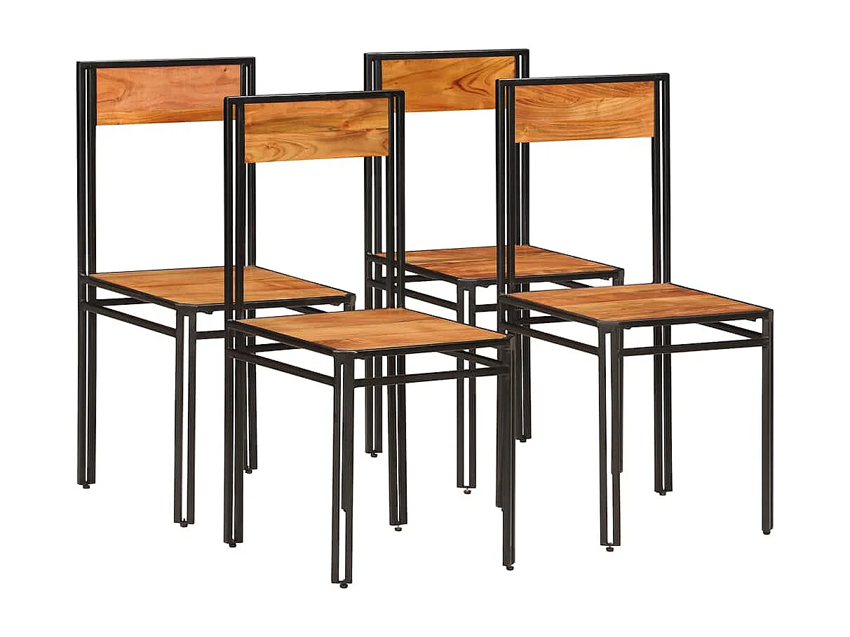 Eetkamerstoelen 4 st massief acaciahout