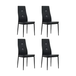 Eetkamerstoelen 4 st kunstleer zwart