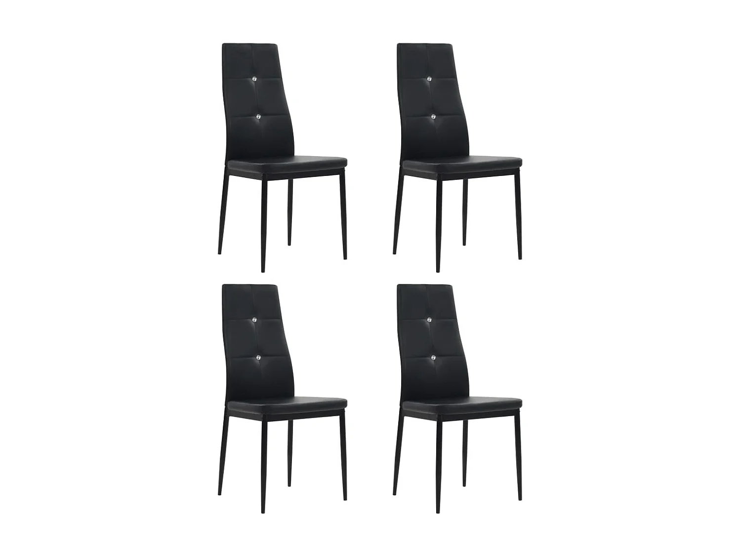 Eetkamerstoelen 4 st kunstleer zwart