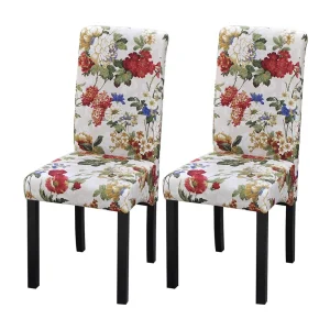 Eetkamerstoelen 2 st stof meerkleurig Eetkamerstoelen 2 st stof meerkleurig