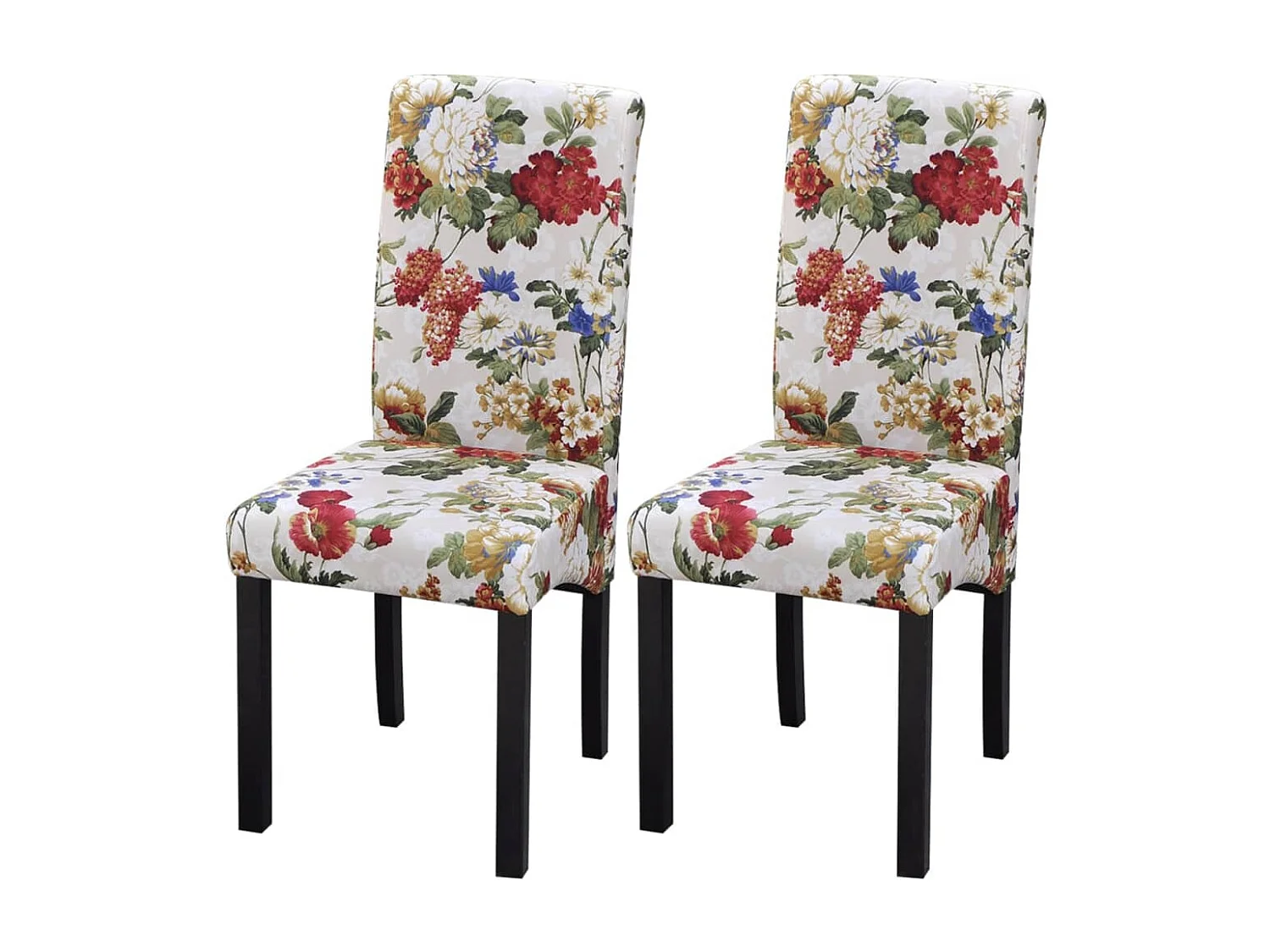 Eetkamerstoelen 2 st stof meerkleurig