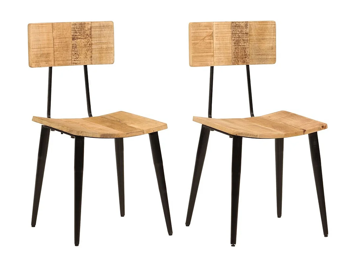 Eetkamerstoelen 2 st 44x40x80 cm massief mangohout
