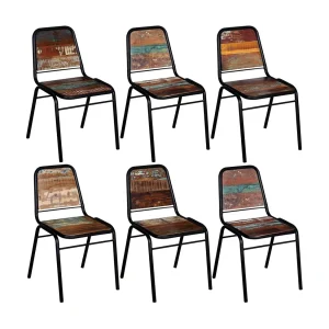 Eetkamerstoelen 6 st massief gerecycled hout Eetkamerstoelen 6 st massief gerecycled hout