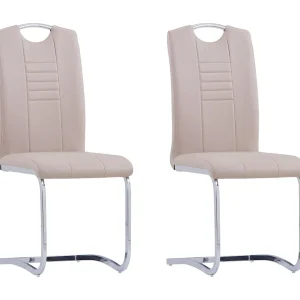 Eetkamerstoelen 2 st kunstleer cappuccino