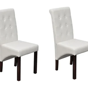 Eetkamerstoelen 2 st kunstleer wit