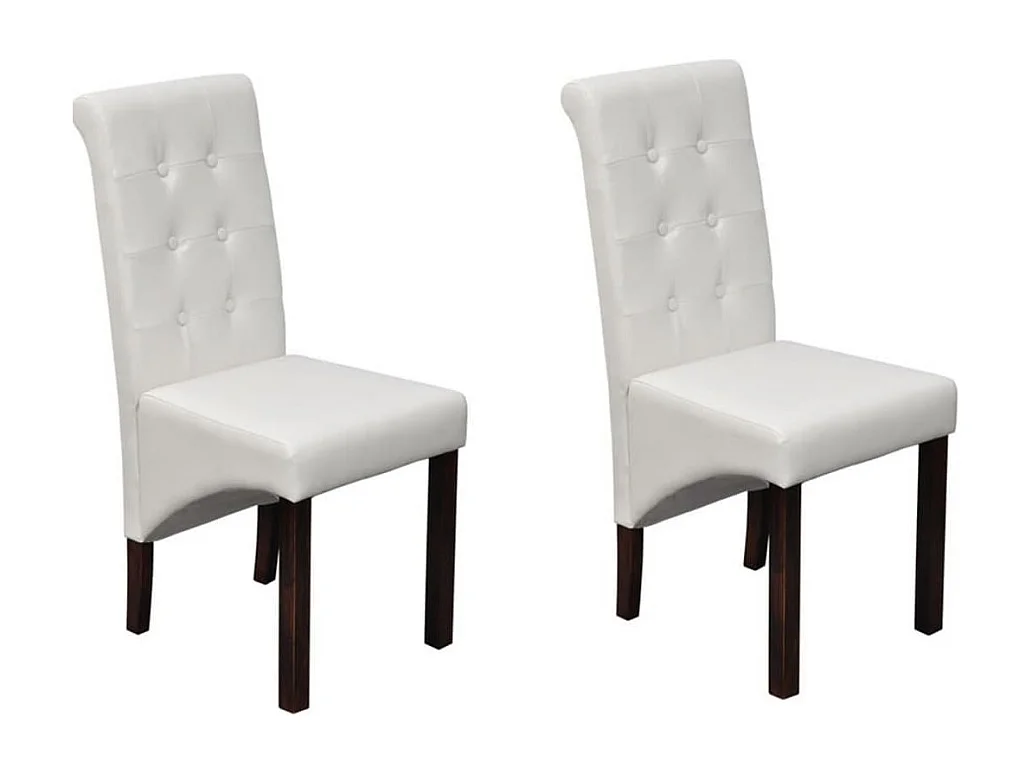 Eetkamerstoelen 2 st kunstleer wit