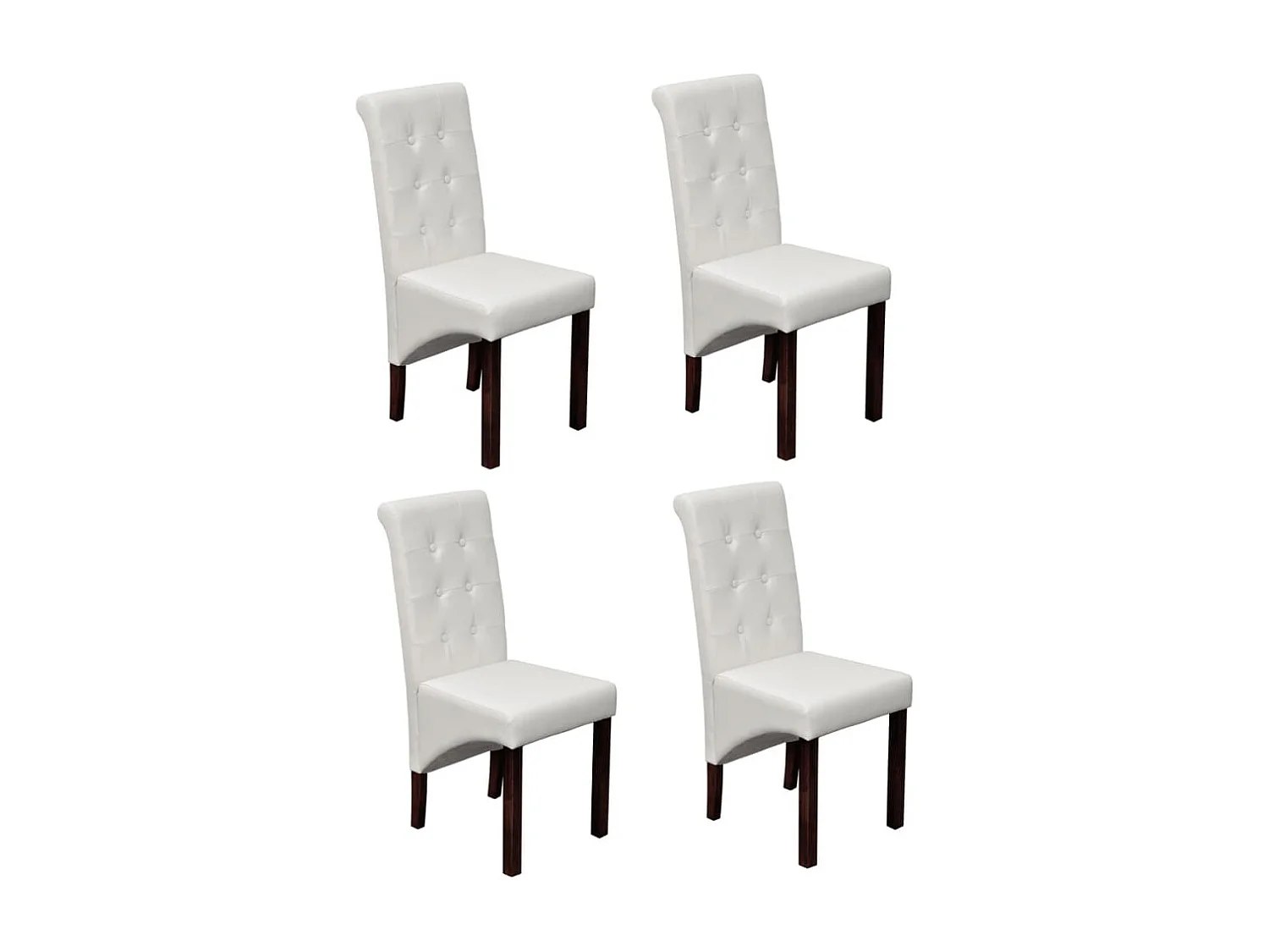 Eetkamerstoelen 4 st kunstleer wit