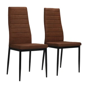 Eetkamerstoelen 2 st stof bruin Eetkamerstoelen 2 st stof bruin
