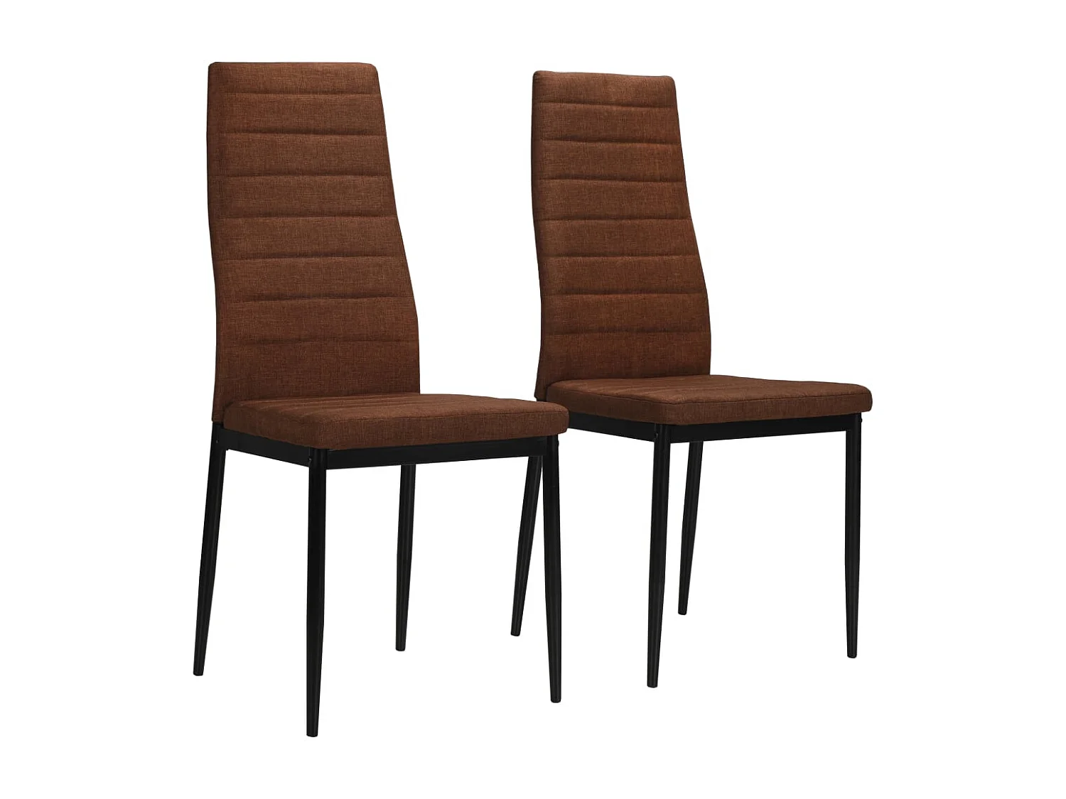 Eetkamerstoelen 2 st stof bruin
