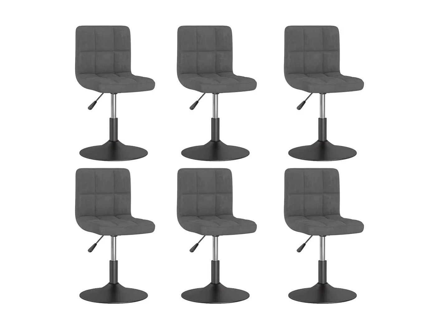 Eetkamerstoelen draaibaar 6 st fluweel donkergrijs