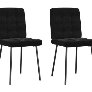 Eetkamerstoelen 2 st fluweel zwart