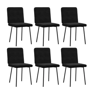 Eetkamerstoelen 6 st fluweel zwart