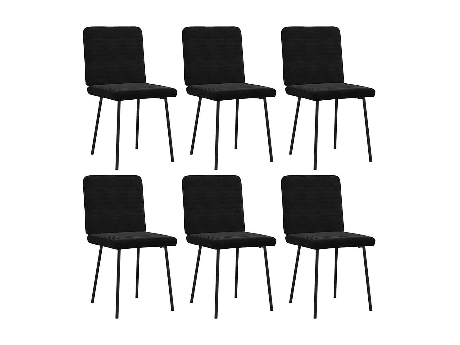 Eetkamerstoelen 6 st fluweel zwart