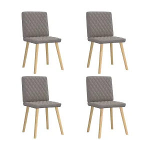 Eetkamerstoelen 4 st draaibaar stof taupe