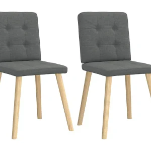 Eetkamerstoelen 2 st stof donkergrijs Eetkamerstoelen 2 st stof donkergrijs