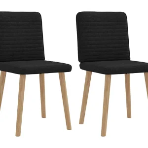 Eetkamerstoelen 2 st stof zwart Eetkamerstoelen 2 st stof zwart