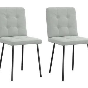 Eetkamerstoelen 2 st fluweel lichtgrijs