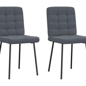 Eetkamerstoelen 2 st fluweel donkergrijs