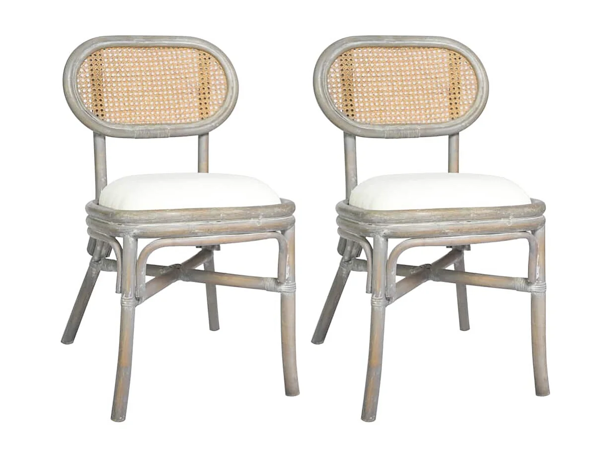 Eetkamerstoelen 2 st linnen grijs