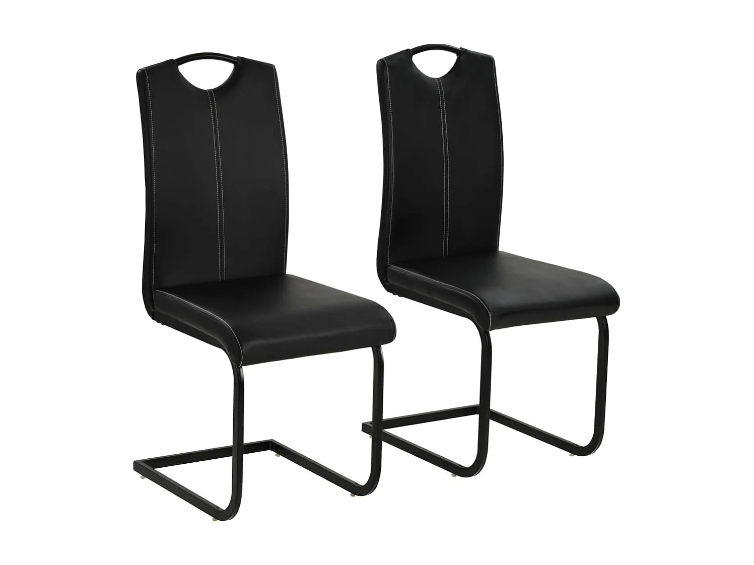 Eetkamerstoelen 2 st kunstleer zwart
