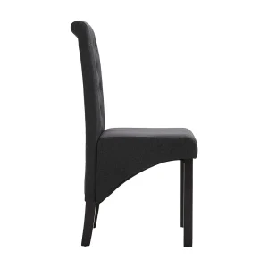 Eetkamerstoelen 6 st stof donkergrijs