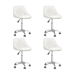 Eetkamerstoelen draaibaar 4 st kunstleer wit