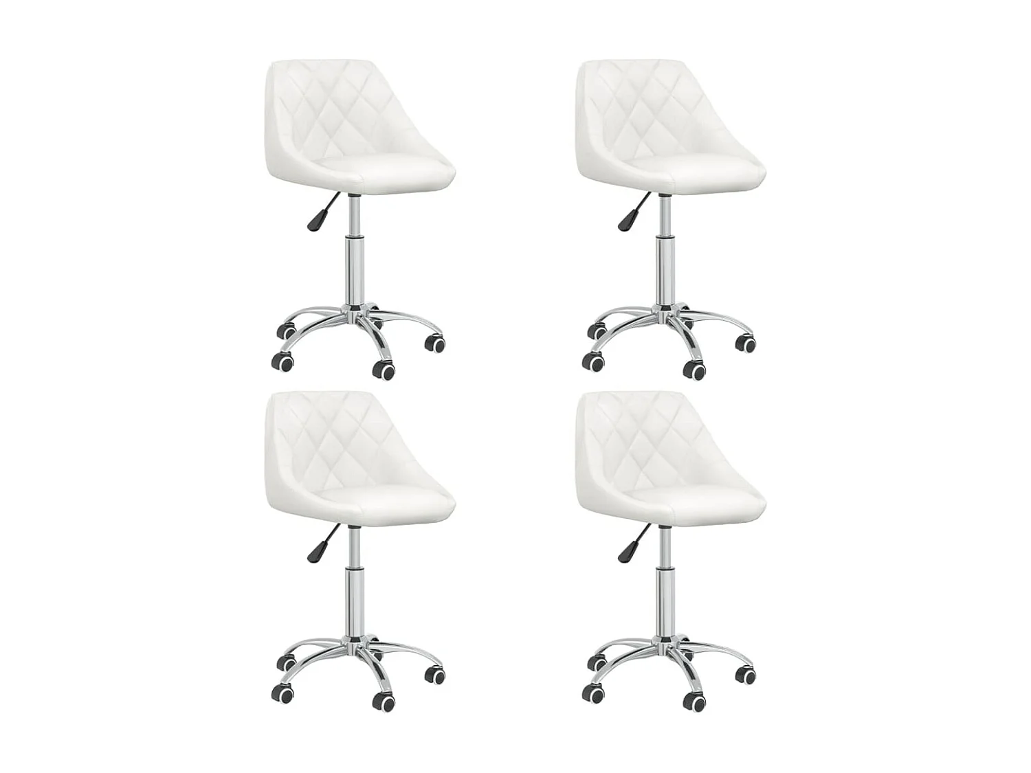 Eetkamerstoelen draaibaar 4 st kunstleer wit
