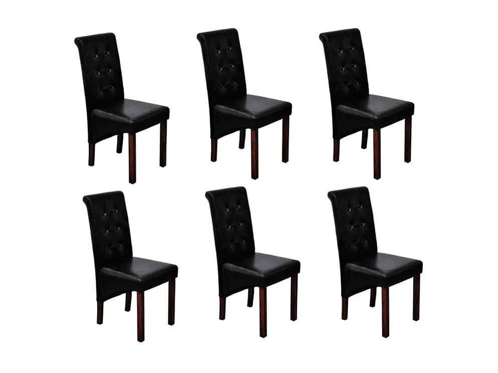 Eetkamerstoelen 6 st kunstleer zwart