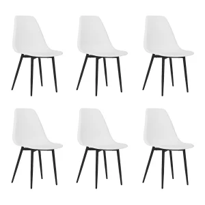 Eetkamerstoelen 6 st PP wit Eetkamerstoelen 6 st PP wit