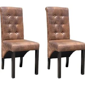 Eetkamerstoelen 2 st kunstleer bruin
