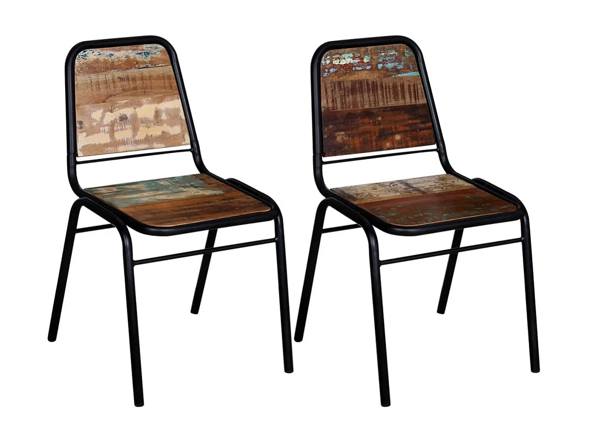 Eetkamerstoelen 2 st massief gerecycled hout