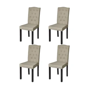 Eetkamerstoelen 4 st stof camel