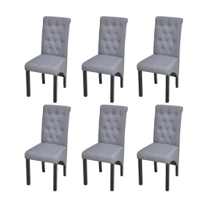 Eetkamerstoelen 6 st stof lichtgrijs