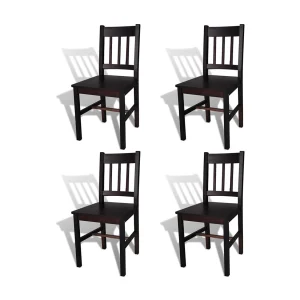 Eetkamerstoelen 4 st grenenhout donkerbruin Eetkamerstoelen 4 st grenenhout donkerbruin
