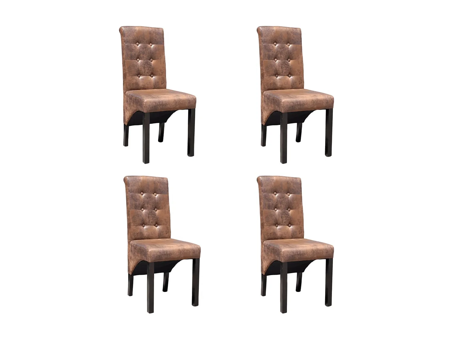 Eetkamerstoelen 4 st kunstleer bruin