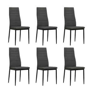 Eetkamerstoelen 6 st stof donkergrijs Eetkamerstoelen 6 st stof donkergrijs