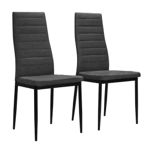 Eetkamerstoelen 2 st stof donkergrijs Eetkamerstoelen 2 st stof donkergrijs