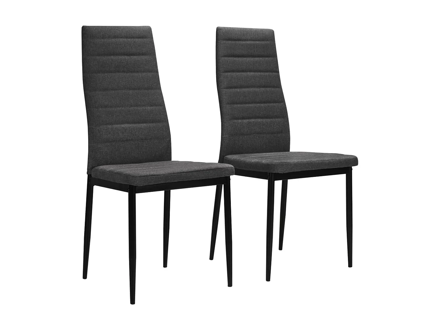 Eetkamerstoelen 2 st stof donkergrijs