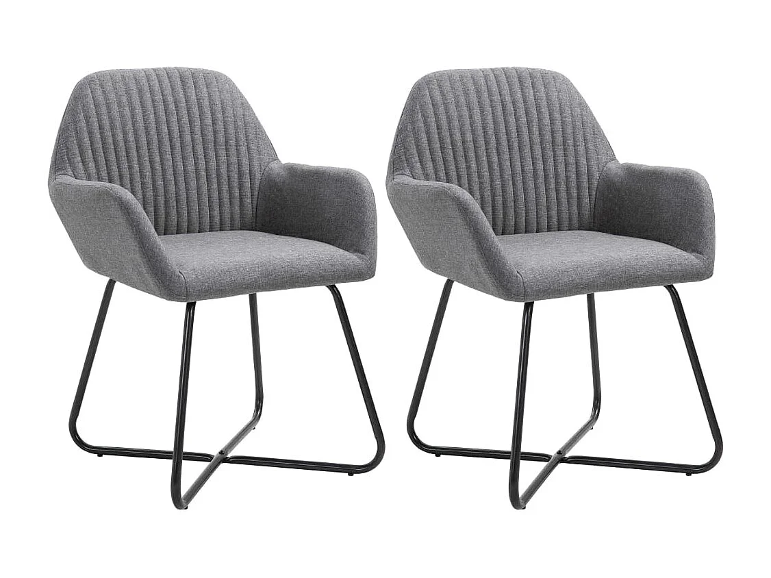 Eetkamerstoelen 2 st stof donkergrijs