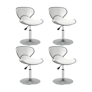 Eetkamerstoelen 4 st kunstleer wit