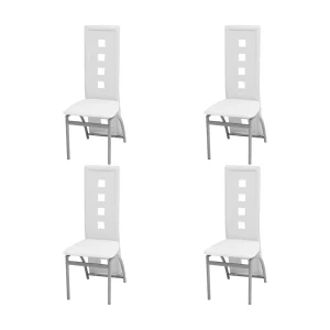 Eetkamerstoelen 4 st kunstleer wit