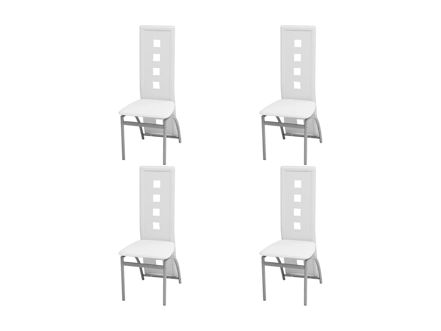 Eetkamerstoelen 4 st kunstleer wit
