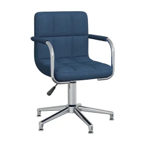 Eetkamerstoel draaibaar stof blauw