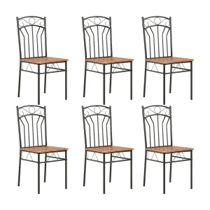 Eetkamerstoelen 6 st MDF bruin Eetkamerstoelen 6 st MDF bruin