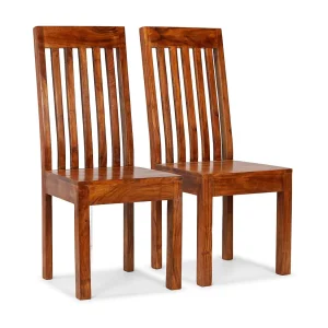 Eetkamerstoelen 2 st modern hout met honingafwerking Eetkamerstoelen 2 st modern hout met honingafwerking