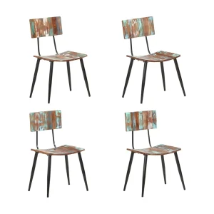 Eetkamerstoelen 4 st massief gerecycled hout Eetkamerstoelen 4 st massief gerecycled hout