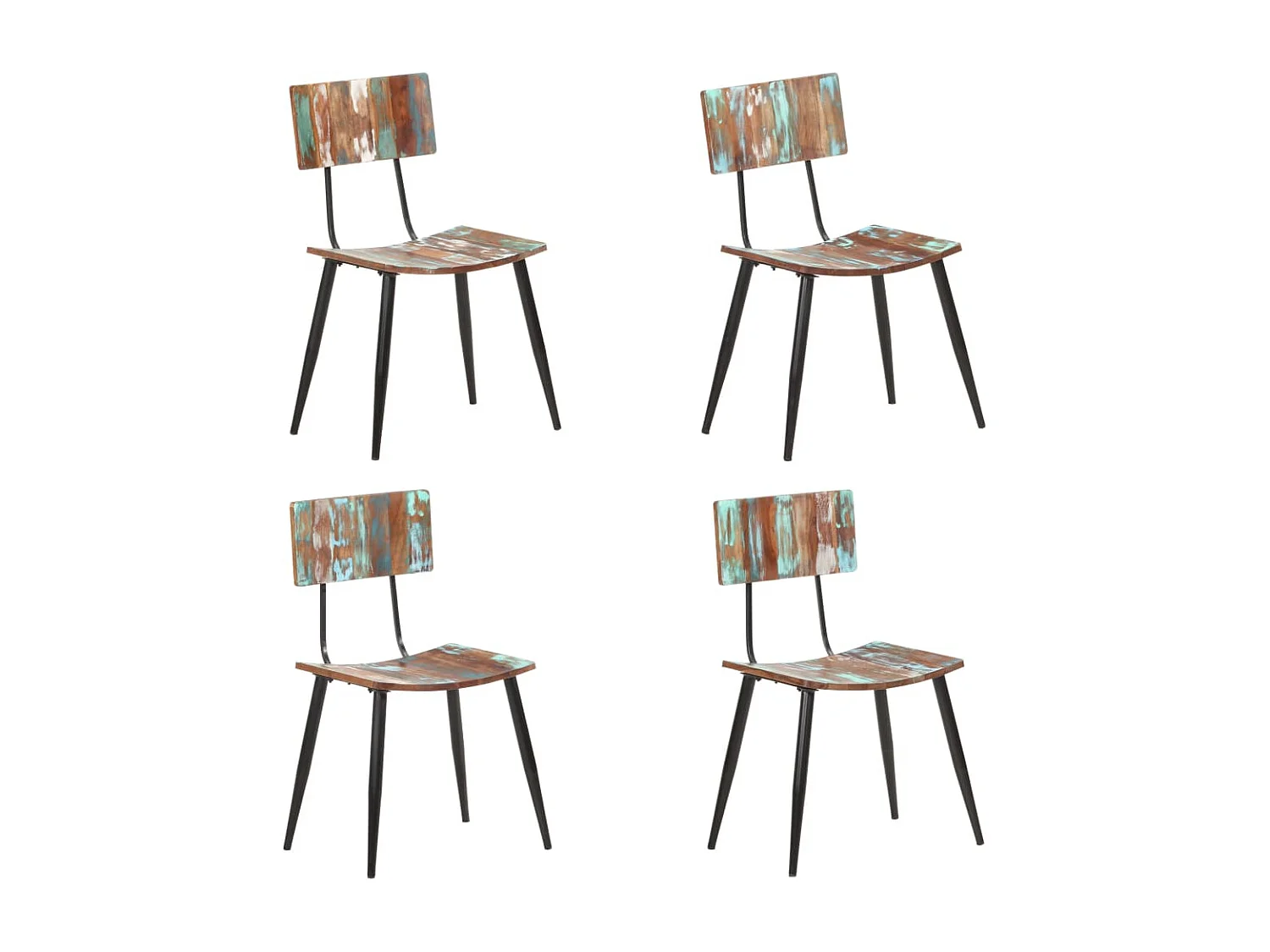 Eetkamerstoelen 4 st massief gerecycled hout