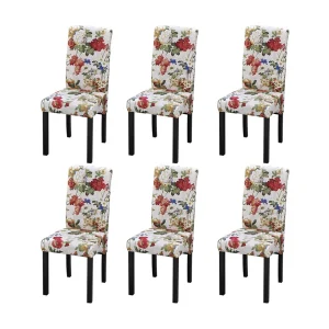 Eetkamerstoelen 6 st stof meerkleurig