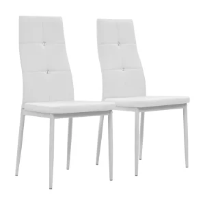 Eetkamerstoelen 2 st kunstleer wit Eetkamerstoelen 2 st kunstleer wit