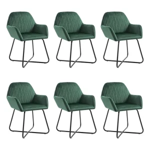 Eetkamerstoelen 6 st fluweel groen Eetkamerstoelen 6 st fluweel groen